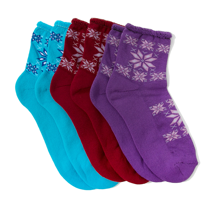 Носки женские с махровым следом, цвет МИКС, размер 23-25