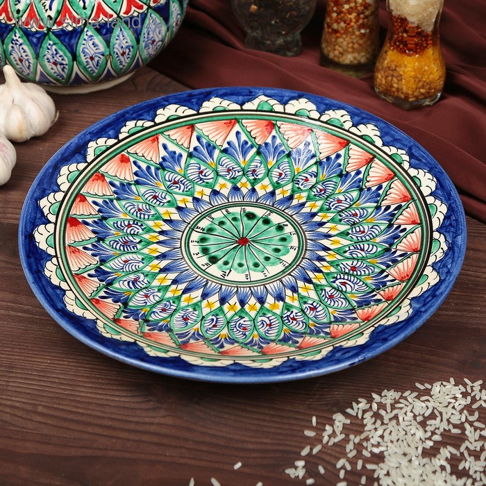 фото Тарелка плоская 27см риштанская керамика