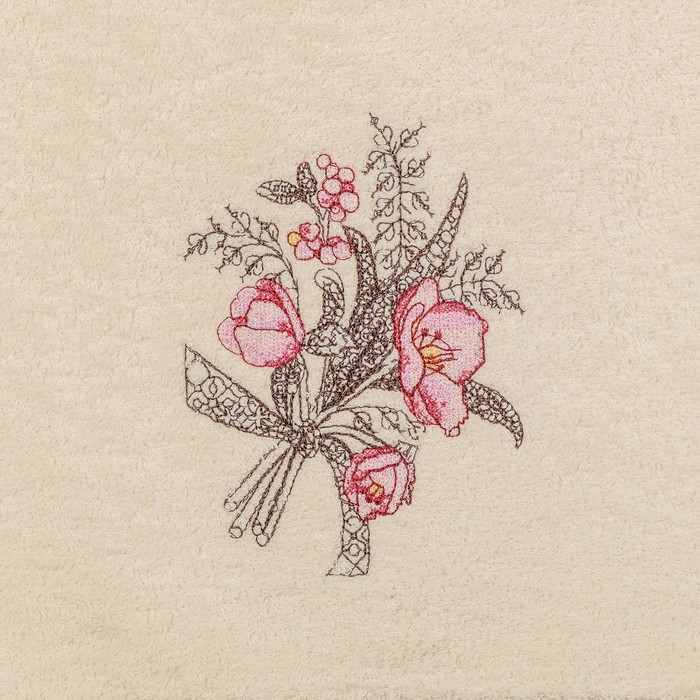 Махровое полотенце JUANNA BATIK в коробке, 50х90 см, цвет кремовый, 380 г/м2