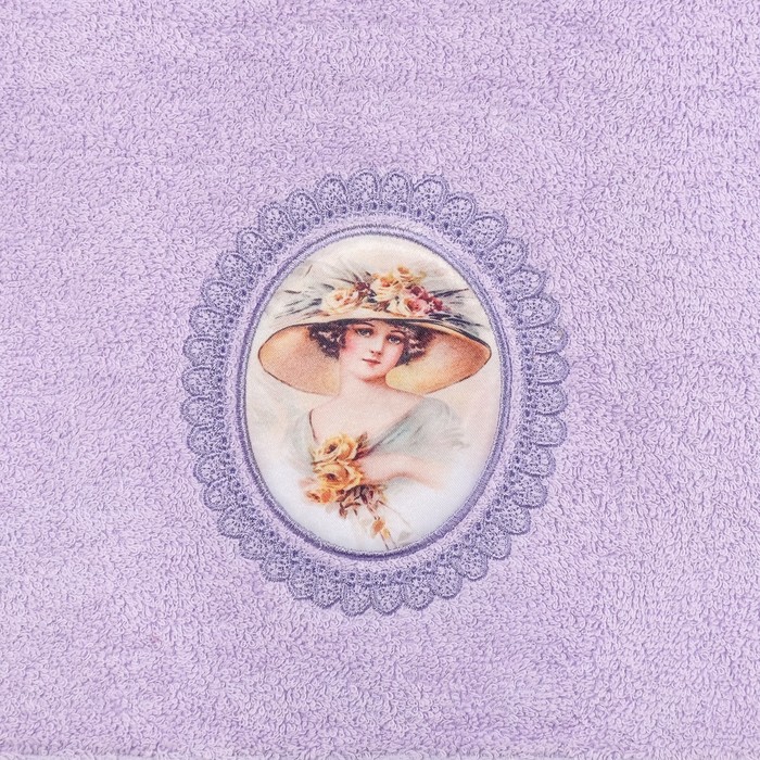 КМП в коробке JUANNA 50х90 см, LADY, цв.лиловый, 380 г/м2,хлопок 100%