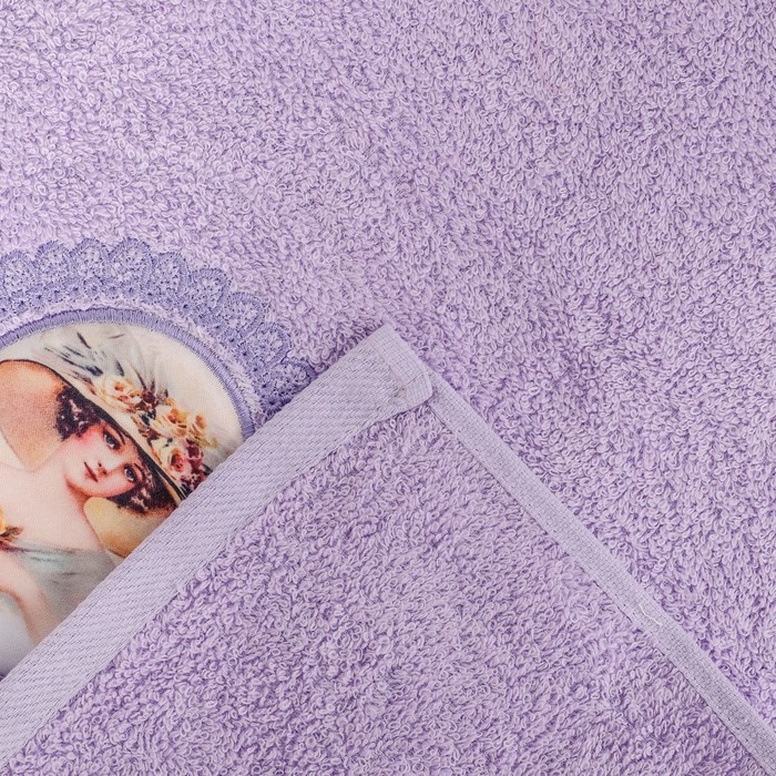 КМП в коробке JUANNA 50х90 см, LADY, цв.лиловый, 380 г/м2,хлопок 100%