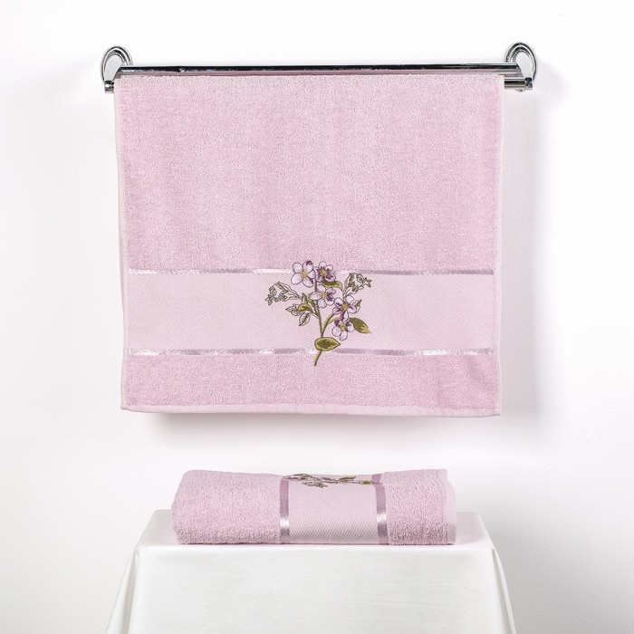 КМП в коробке MERZUKA 50х80, 70х130 см, SAKURA GARDEN, цв.сиреневый, 380 г/м2,хлопок 100%