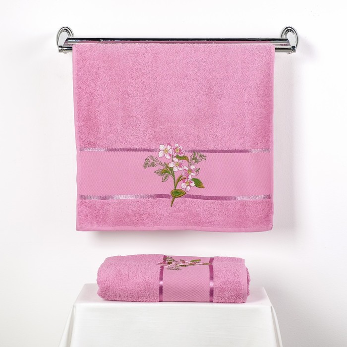 КМП в коробке MERZUKA 50х80, 70х130 см, SAKURA GARDEN, цв.св лиловый,380 г/м2,хлопок 100%