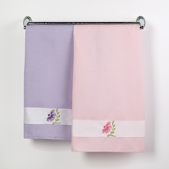 Набор вафельных салфеток в пакете 45х70 2шт вышив.HAMDI CEYIZ TORSON МИКС,270 г/м2,хл.100%