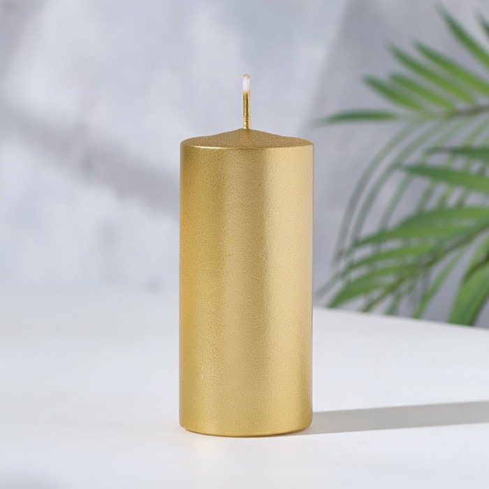 

Свеча - цилиндр, плёнка, золотая, 4х8,5см
