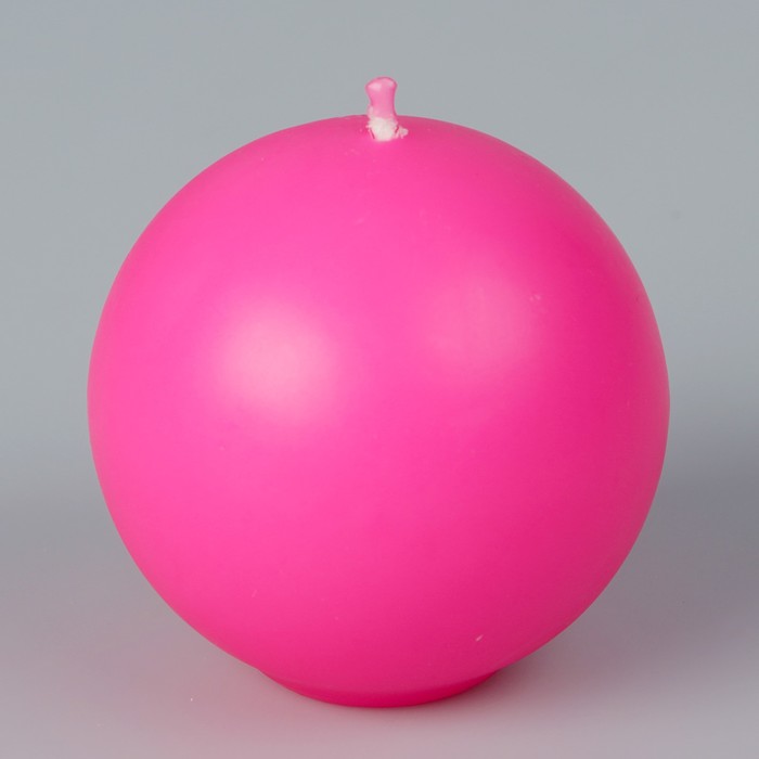 Свеча шар, плёнка, НЕОН красная, D=6см