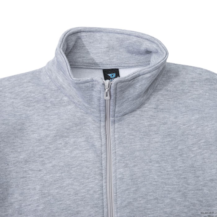 Джемпер-толстовка мужской на молнии 925 цвет серый меланж, р-р 58-60 (5XL)