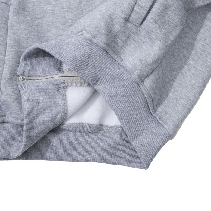 Джемпер-толстовка мужской на молнии 925 цвет серый меланж, р-р 58-60 (5XL)