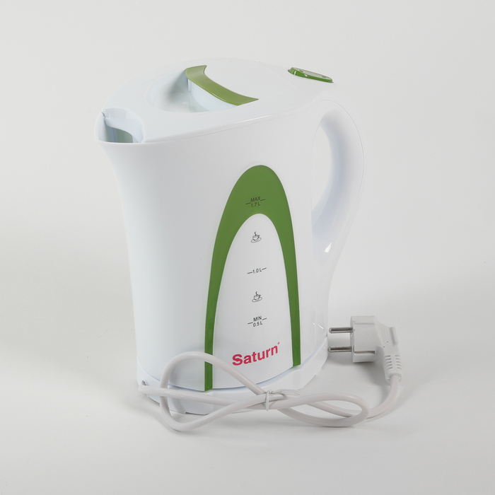 Чайник электрический SATURN ST-EK0002 , 2200 Вт, 1.7 л, белый-зеленый