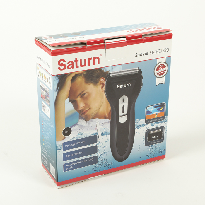 Электробритва Saturn ST-HC7390, 2 головки, работа от аккумулятора, черный