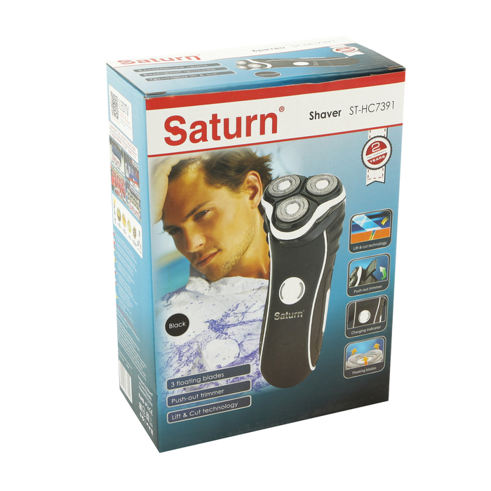 Электробритва Saturn ST-HC7391, 3 головки, работа от аккумулятора, черный