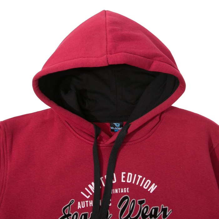 Джемпер-толстовка мужской с капюшоном 1918 цвет бордовый, р-р 50-52 (XL)