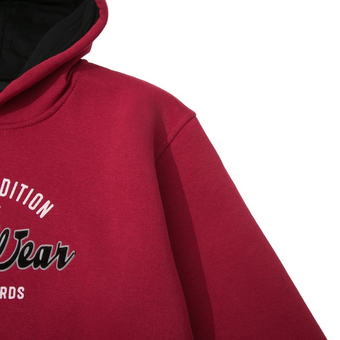 Джемпер-толстовка мужской с капюшоном 1918 цвет бордовый, р-р 52-54 (2XL)