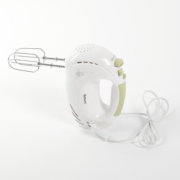 Миксер Saturn ST-FP1025, 280 Вт, чаша 2 л, 5 режимов, 2 пары насадок, белый