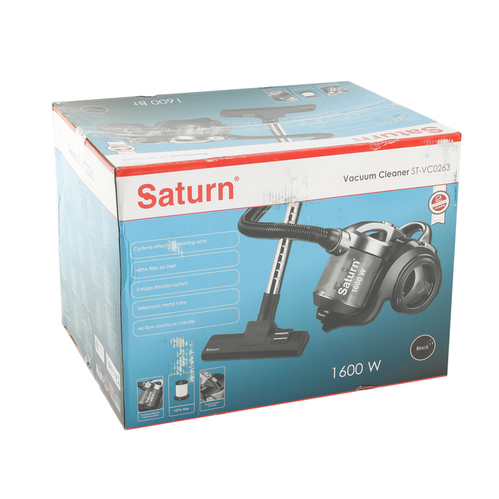 Пылесос Saturn ST-VC0263, 1600 Вт, контейнер 3 л, черный