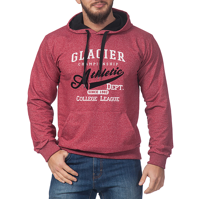 Джемпер-толстовка мужской с капюшоном 3052 цвет бордовый, р-р 48-50 (L)