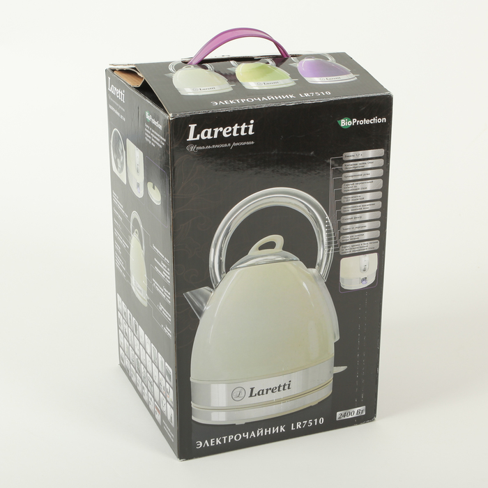 Чайник электрический Laretti LR7510, 2200 Вт, 1.7 л, оливковый