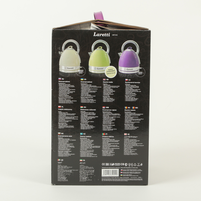Чайник электрический Laretti LR7510, 2200 Вт, 1.7 л, оливковый
