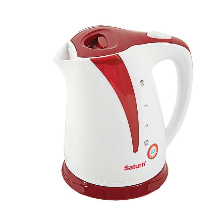 Чайник электрический Saturn ST-EK8417, 2200 Вт, 2 л, красный / белый