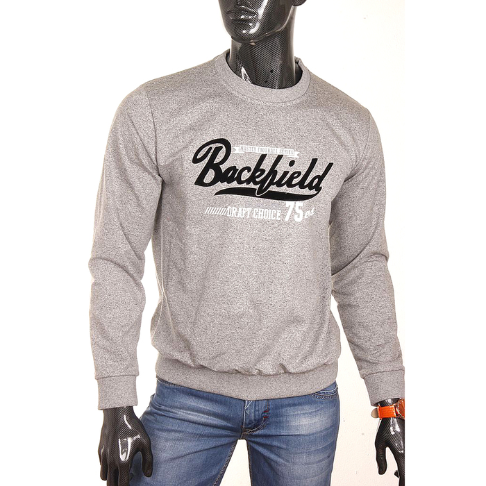 Джемпер-толстовка 3055 цвет серый меланж, р-р 54-56 (3XL)