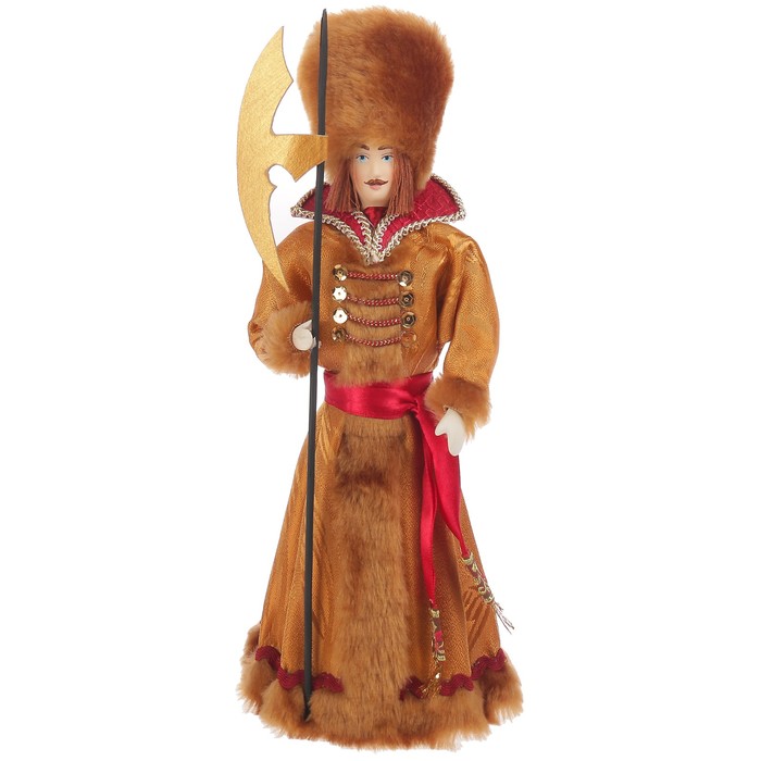 Сувенирная кукла "Воин в коричневом" 30х13 см, МИКС