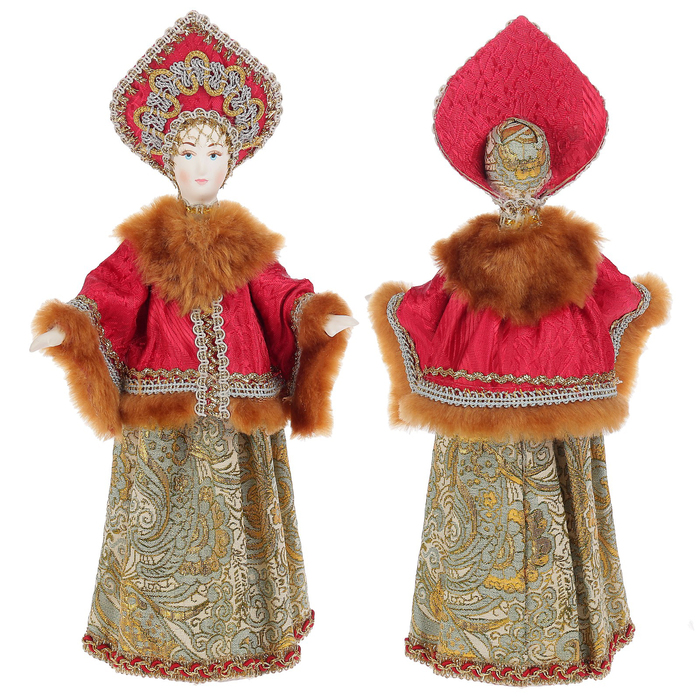 Сувенирная кукла "Боярыня в бордовом кокошнике"  МИКС