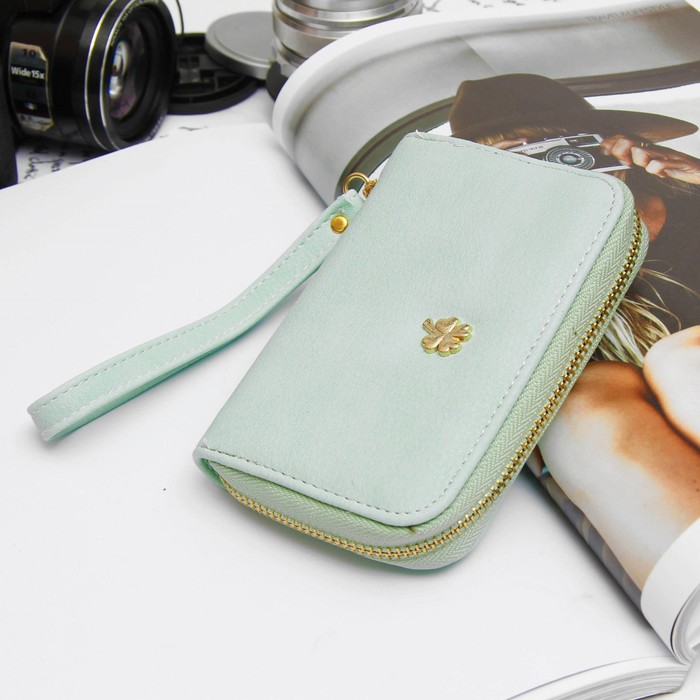 Кошелёк женский, 2 отдела, для карт, монет, цвет мятный