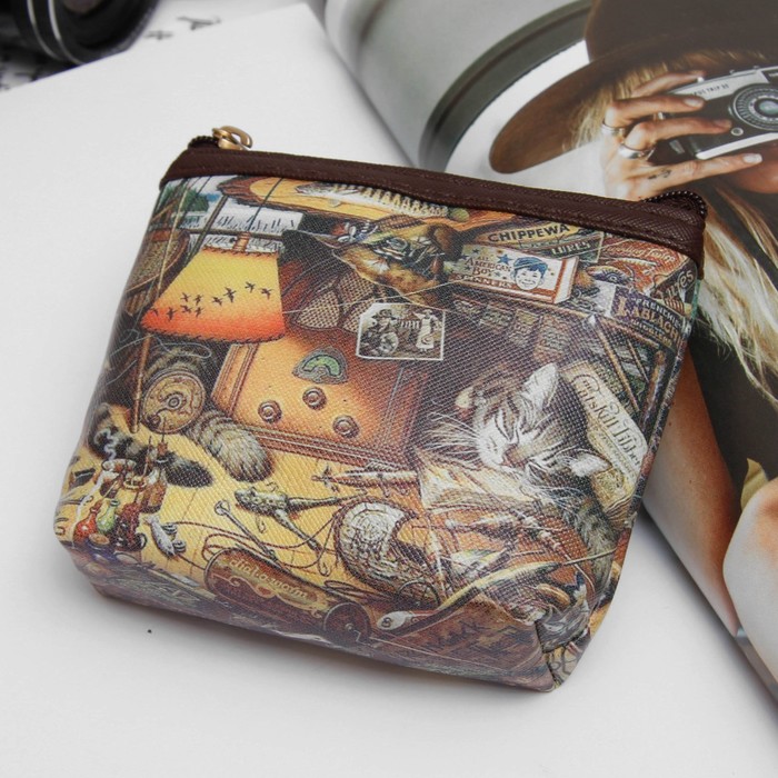 Кошелёк женский на молнии, 1 отдел, цвет коричневый