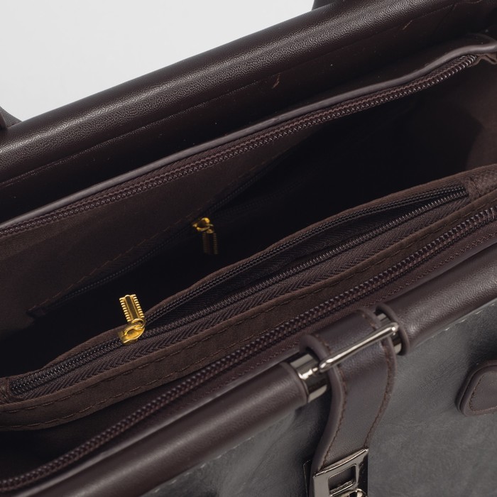 Сумка женская на молнии, 1 отдел с перегородкой, длинный ремень, цвет серый