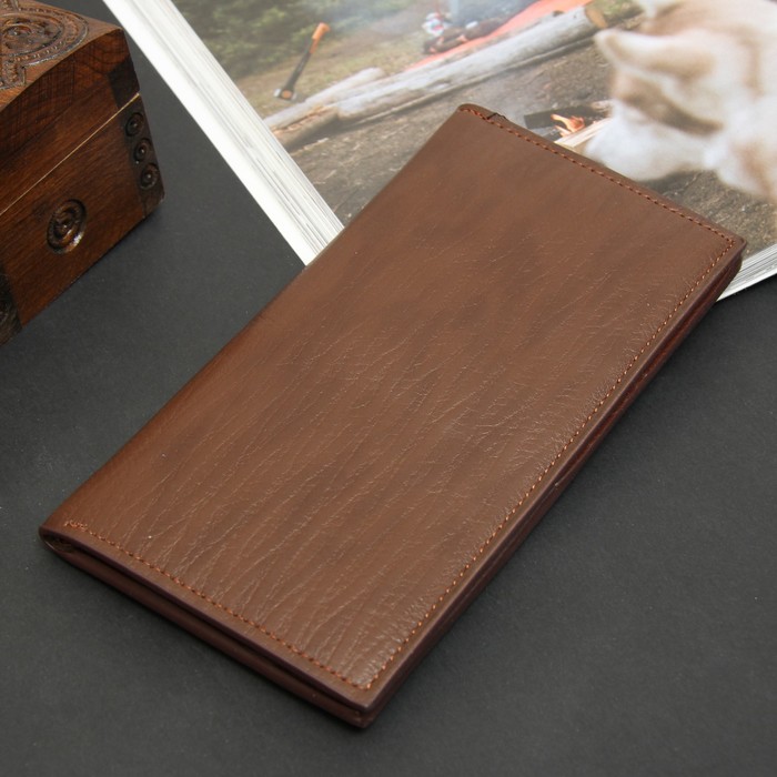 Портмоне мужское, 2 отдела, для карт, с вкладышем, цвет коричневый