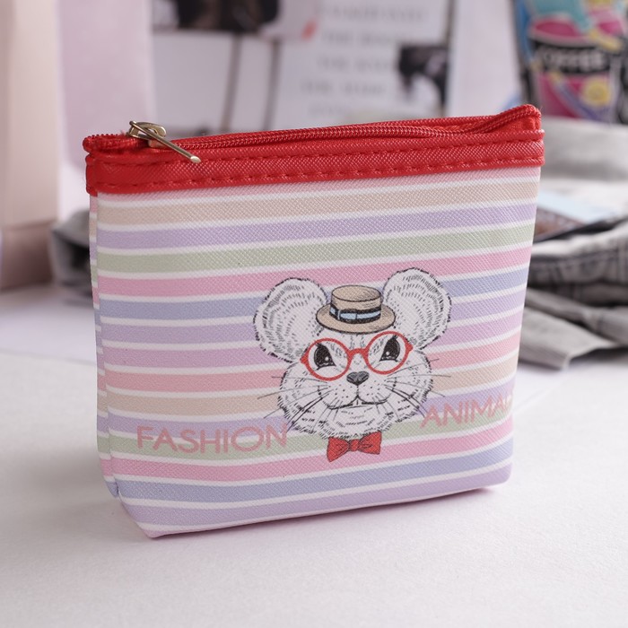 Кошелёк детский на молнии, 1 отдел, цвет красный