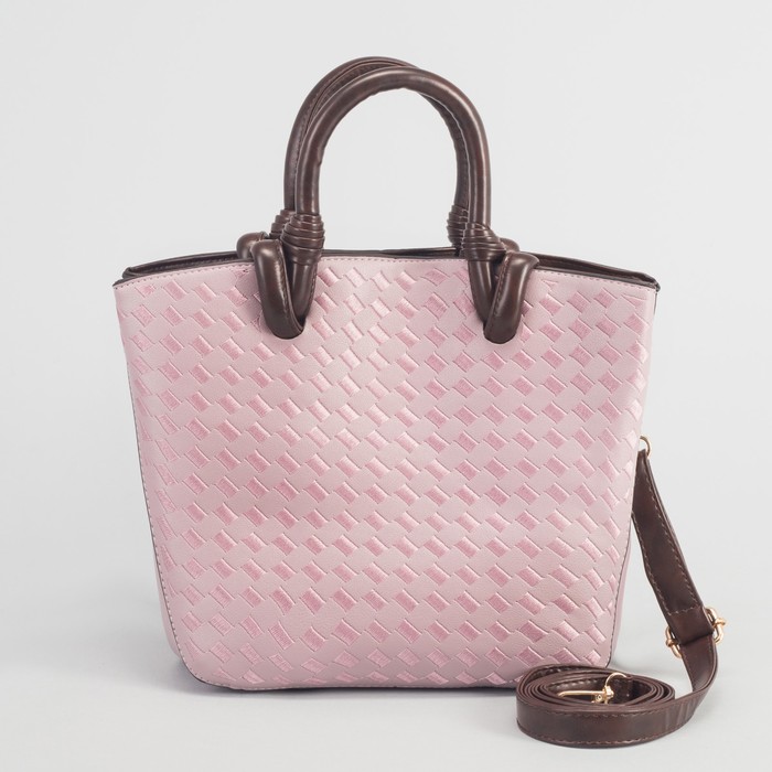 Сумка женская на магните, 3 отдела, длинный ремень, цвет сиреневый