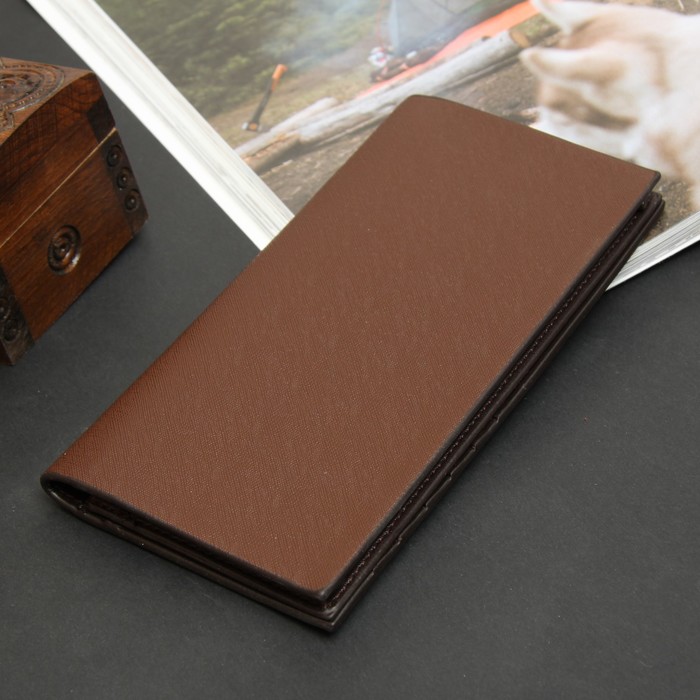 Портмоне мужское, 3 отдела, для карт, сим-карты, цвет чёрно-коричневый