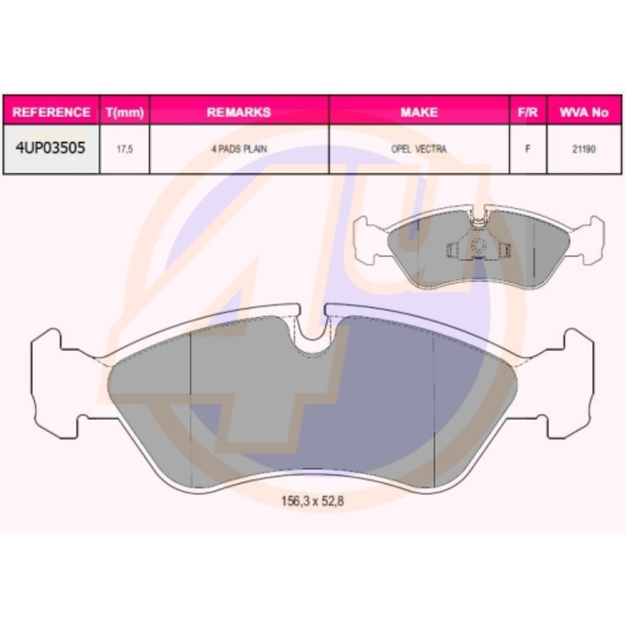 Колодки тормозные 4U 4UP03505