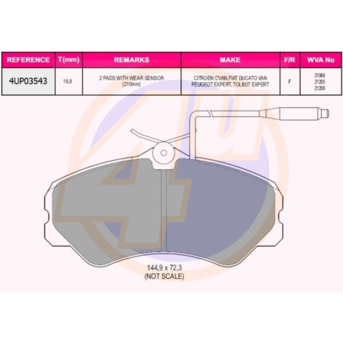 Колодки тормозные 4U 4UP03543