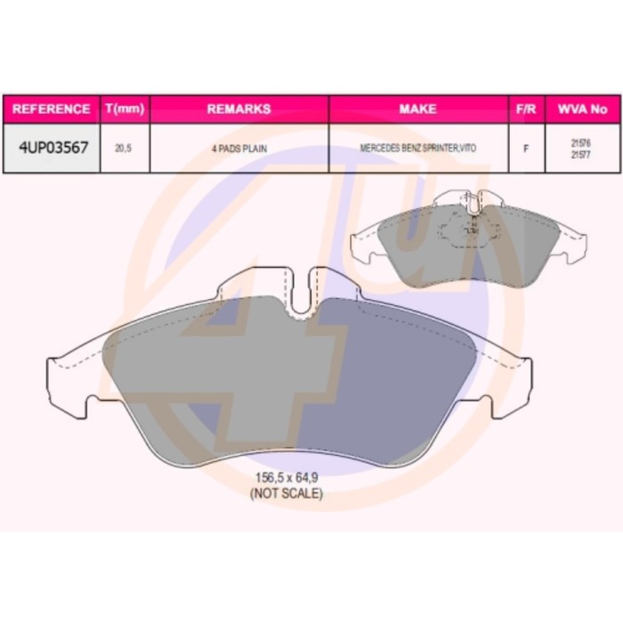 Колодки тормозные 4U 4UP03567