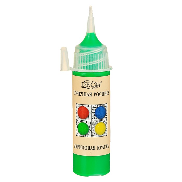 Краска для точечной росписи 20мл Пике DecArt (морозостойкая) Зеленая 61-20-009