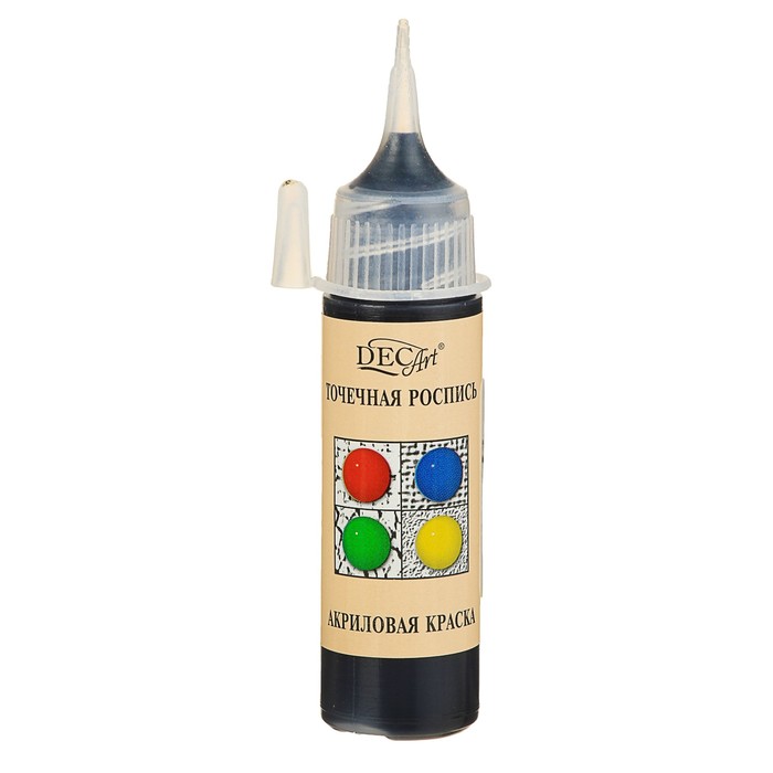 Краска для точечной росписи 20мл Пике DecArt (морозостойкая) Черная 61-20-012