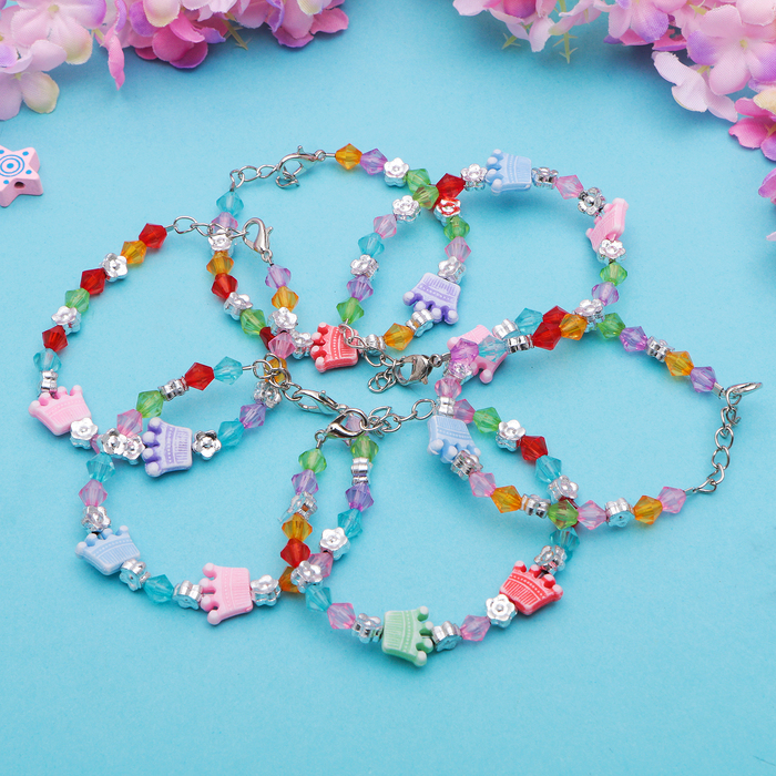 Браслет детский "Выбражулька" короны две, цвет МИКС