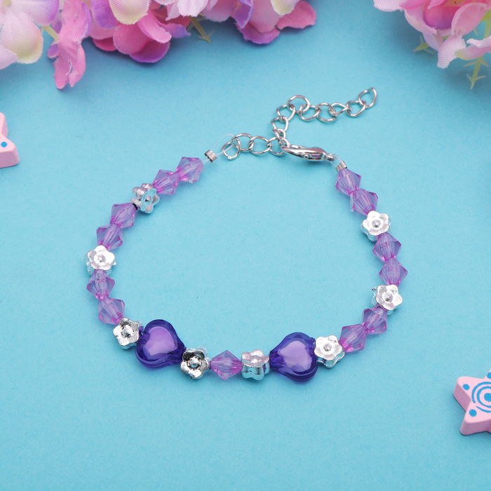 Браслет детский "Выбражулька" сердечка два, цвет МИКС