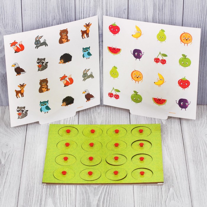 Рамка-вкладыш для тренировки памяти "Окружающий мир", 4 листа с картинками