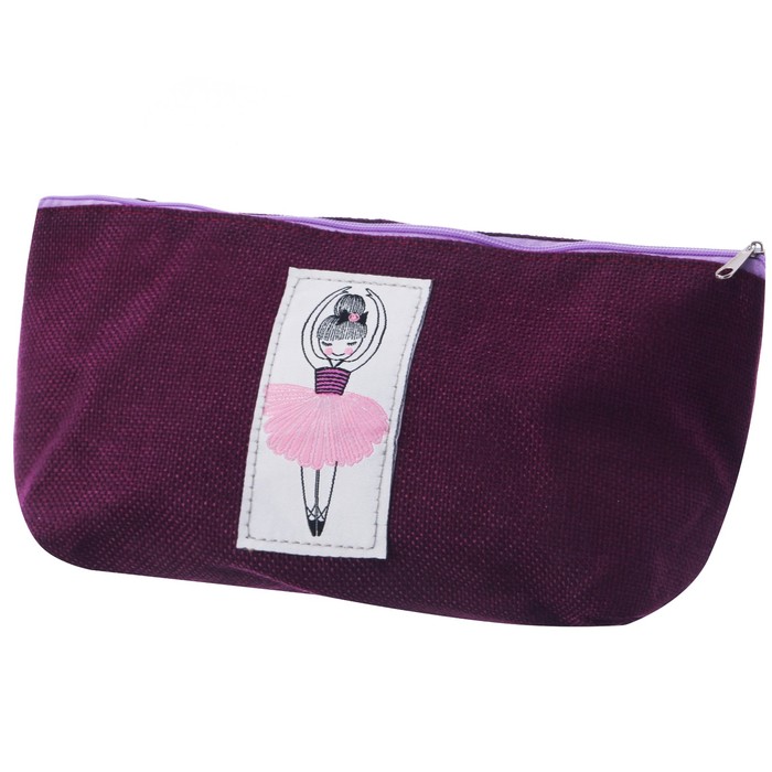 Косметичка на молнии с нашивкой "Маленькой моднице"