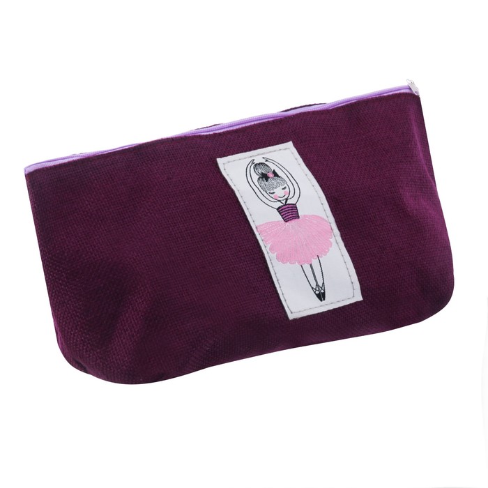 Косметичка на молнии с нашивкой "Маленькой моднице"