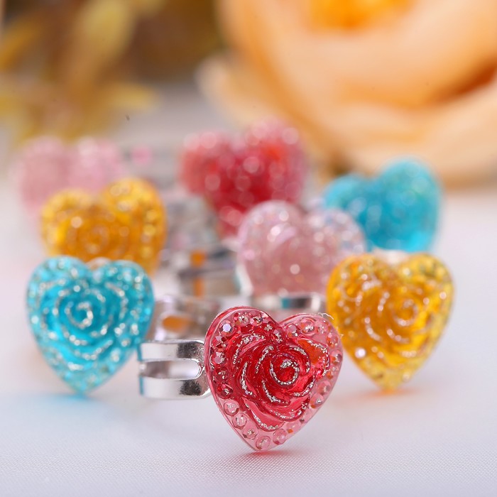 Кольцо детское "Выбражулька" цветущая роза, безразмерное, цвет МИКС