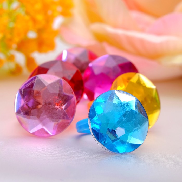 Кольцо детское "Выбражулька" шар диско, безразмерное, цвет МИКС