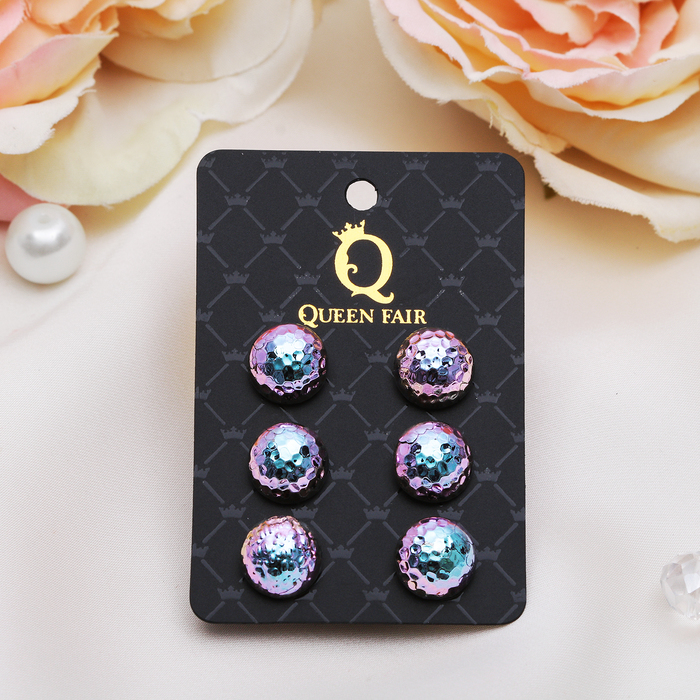 Пусеты 3 пары "Шарики", диско, цвет МИКС