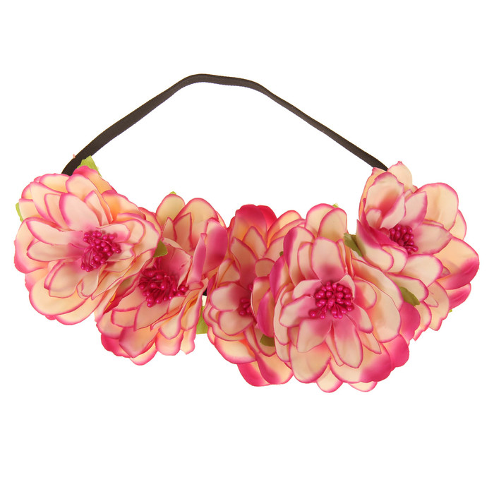 Повязка на голову "Розы", пурпурный