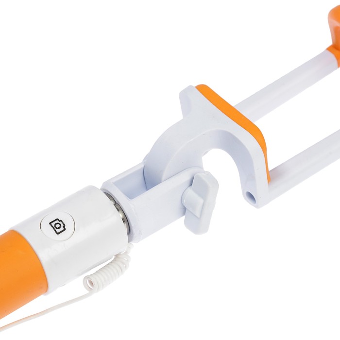 Монопод проводной "Макарун" оранжевый, резиновая ручка