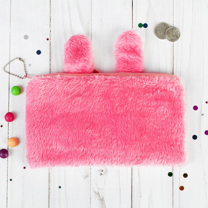 Мягкий пенал "Зайка большие глазки" розовый цвет