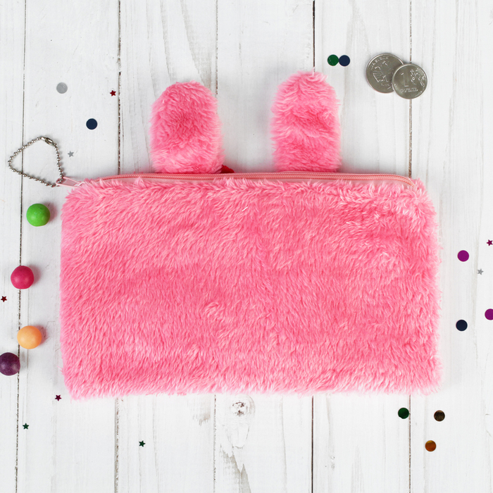 Мягкий пенал "Зайка большие глазки" розовый цвет